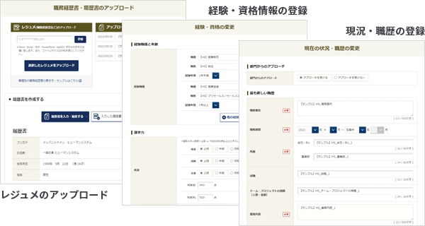 職務経歴管理機能イメージ